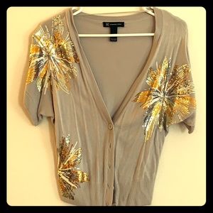 ⚡️INC sweater gold silver bronze - grey 5 button M